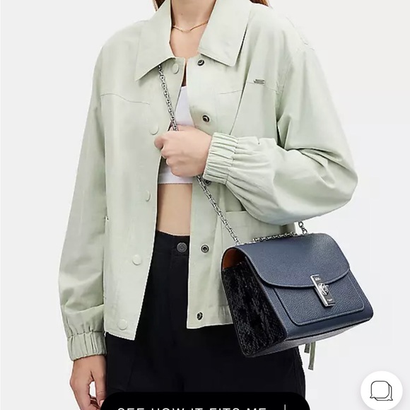 Coach Lane Shoulder Bag in silver/ wash chambray multi - Picture 4 of 12